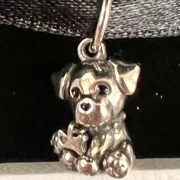 Authentic Pandora Silver Dog Pendant Charm with wagging tail NWT - Picture 1 of 4